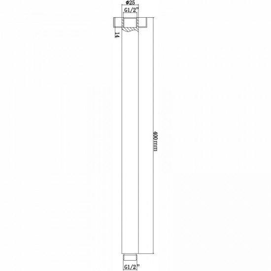 400mm Ceiling Shower Arm Round Black Stainless Steel